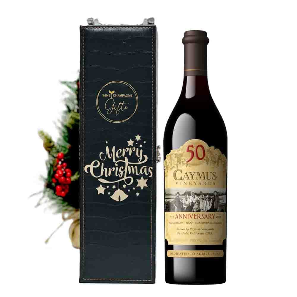 Personalized Christmas Caymus Cabernet Sauvignon Wine Gift Box