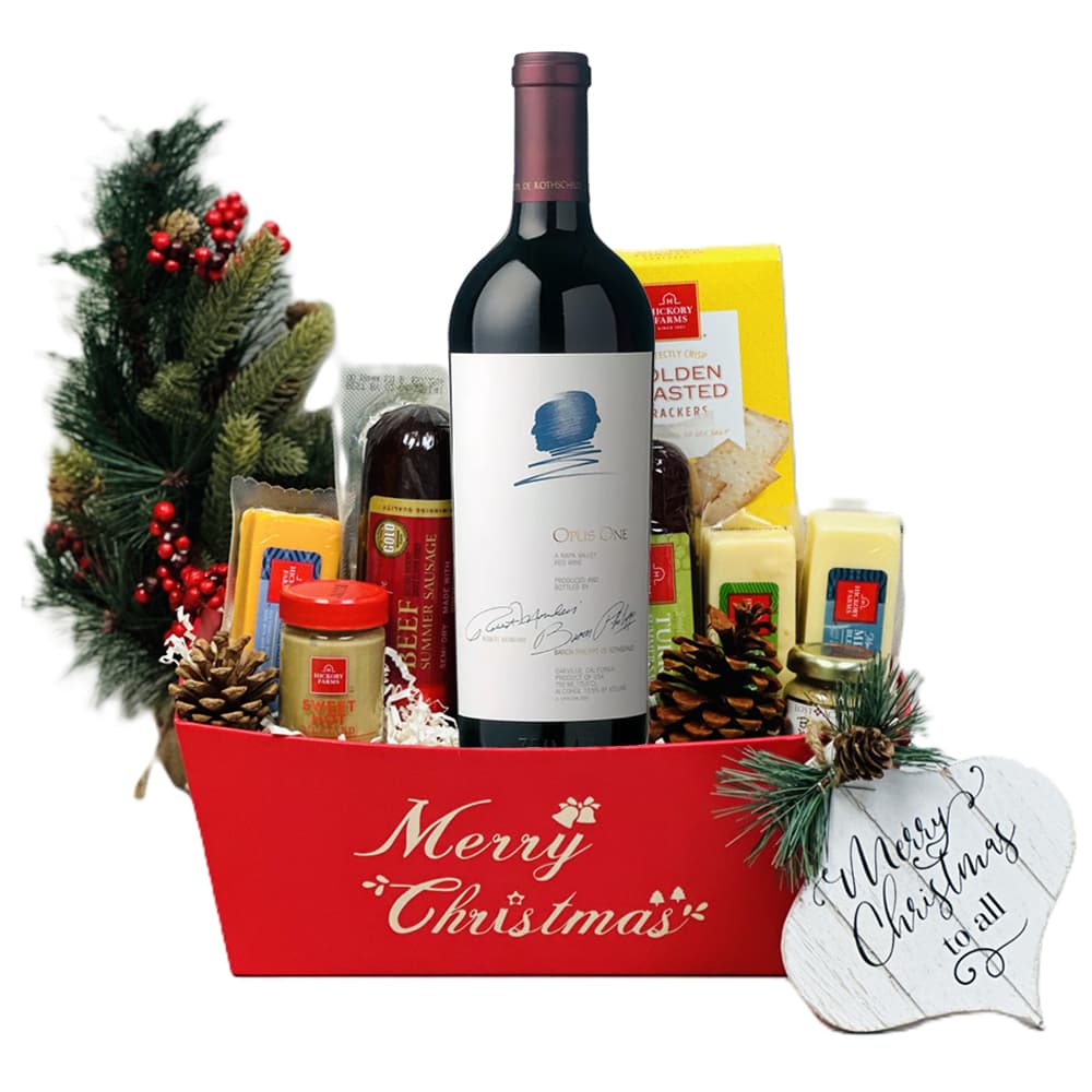 Opus One Napa Valley Christmas Wine Gift Basket