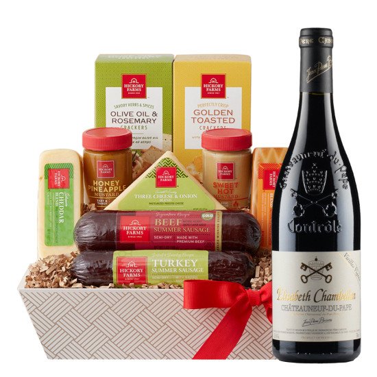 Elisabeth Chambellan Vieilles Vignes Chateauneuf-du-Pape And Cheese Gift Basket