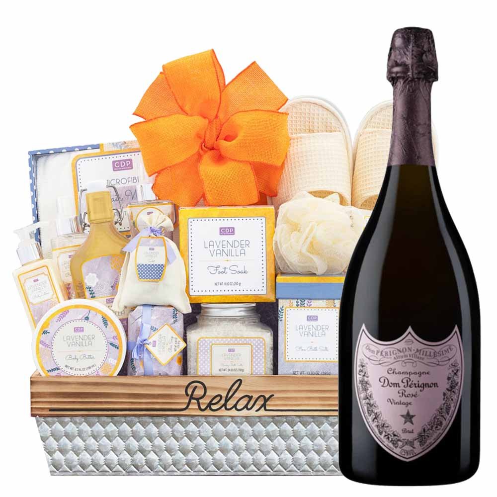 Dom Perignon Champagne and Godiva Chocolate Gift Basket