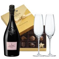 La Grande Dame Rose Champagne, Godiva Chocolate And Flute Gift Set