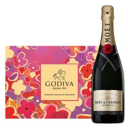 Moet & Chandon Impérial Brut Champagne And Godiva 26 Pc Chocolate Gift Set