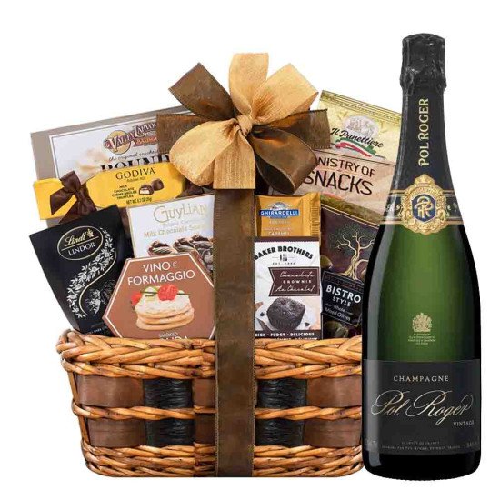 Pol Roger Brut Vintage Champagne And Bon Appetit Gift Basket