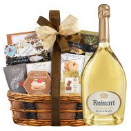 Ruinart Blanc de Blancs Champagne and Gourmet Gift Basket