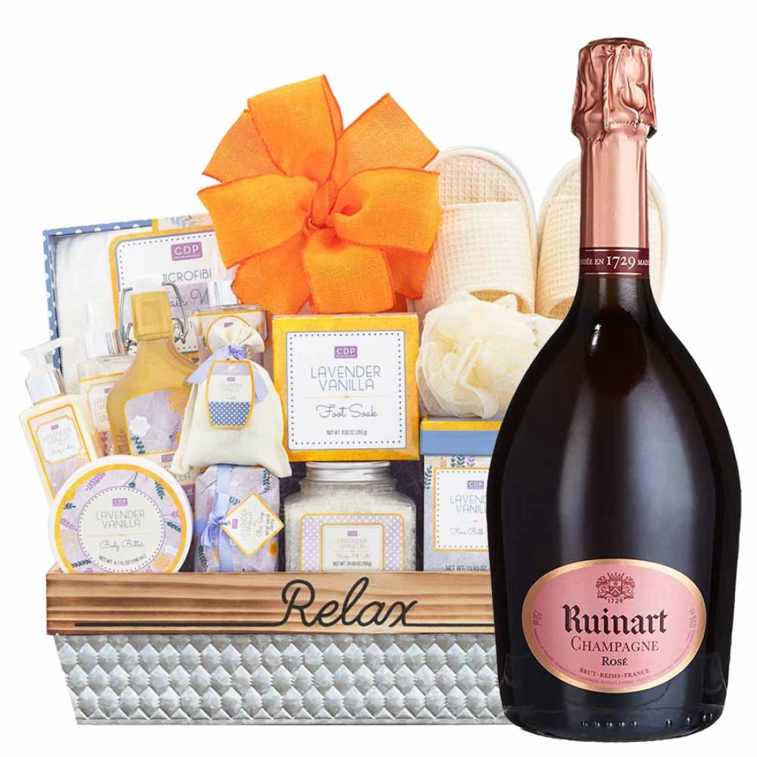 A Valentine’s Treat: Ruinart Rose Champagne with a Luxurious Spa Basket