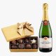 Taittinger Brut Champagne with 8PC Godiva Chocolate Box