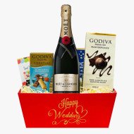 Wedding Gift Basket with Moet & Chandon Imperial Champagne