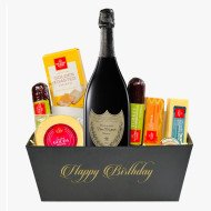 Birthday Gift Basket with Dom Perignon Champagne