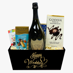 Wedding Gift Basket with Dom Perignon Champagne