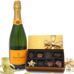 Veuve Clicquot Brut with Godiva Chocolates Gift Box