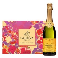 Simonet Blanc De Blancs Brut Sparkling Wine with Godiva 26Pc