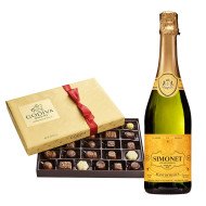 Simonet Blanc De Blancs Brut Sparkling Wine with Godiva 26Pc