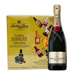 Anthon Berg Chocolate Liqueurs 64 Piece with Moet & Chandon Imperial Brut Champagne