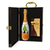 Christmas Special Handpainted Veuve Clicquot Champagne Gift Box