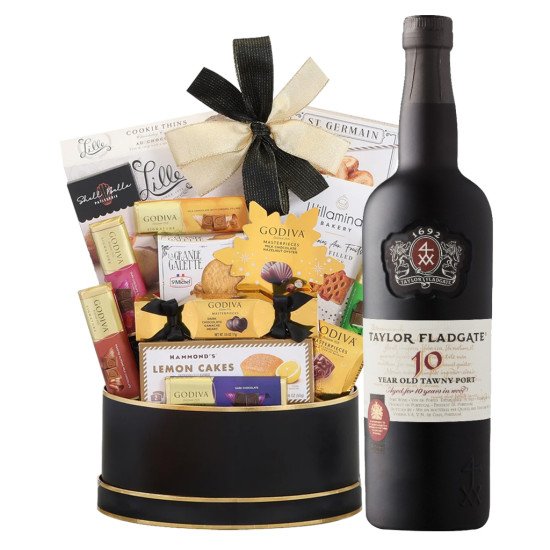 Taylor Fladgate 10 Year Old Tawny Port Wine Gift Basket