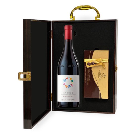 Arnaldo Rivera Undicicomuni Barolo Wine And Godiva Chocolate Gift Box