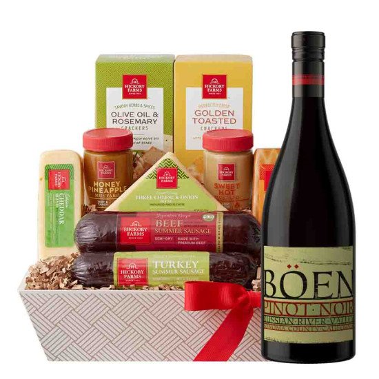 Boen Pinot Noir Russian River Valley Wine And Cheese Gift Basket