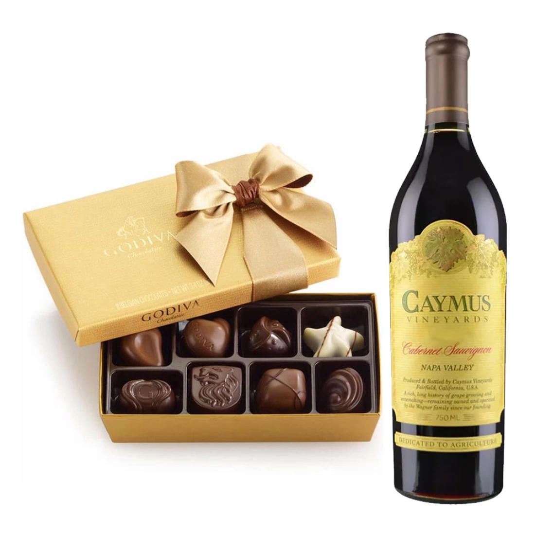 Caymus Cabernet Sauvignon with Godiva 8 Piece Box