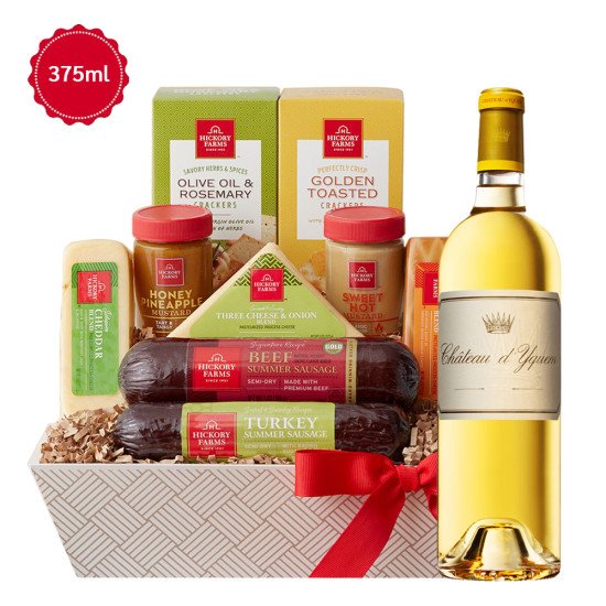 Château d'Yquem, Sauternes Dessert Wine And Hickory Cheese Gift Basket