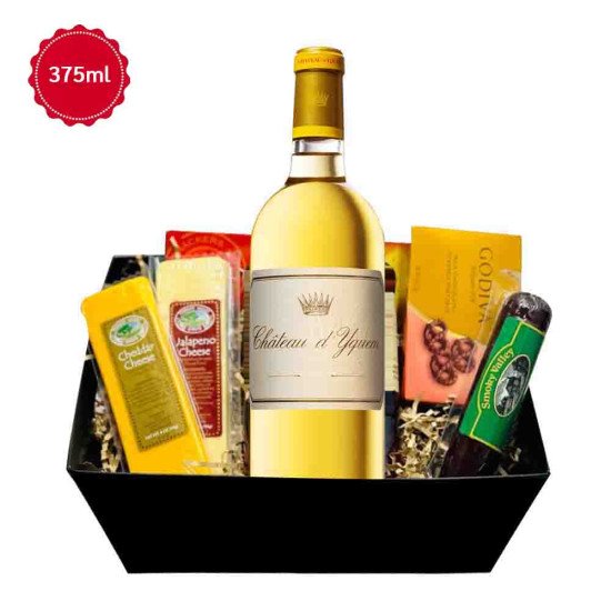 Chateau d'Yquem, Sauternes Dessert Wine (375 ml) And Cheese Gift Basket