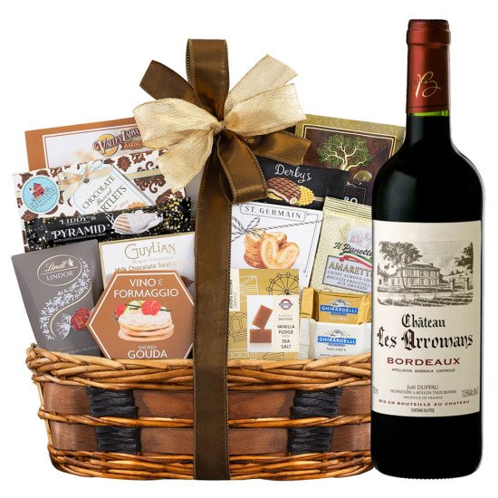 Chateau les Arromans Bordeaux Wine And Bon Appetit Gift Basket