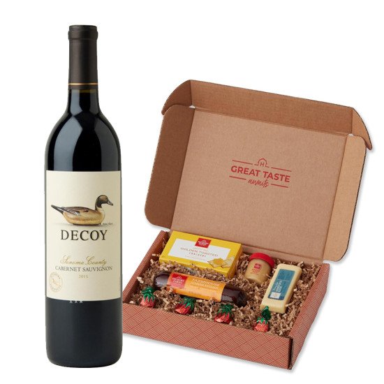 Decoy Cabernet Wine and Cheese Gift Box