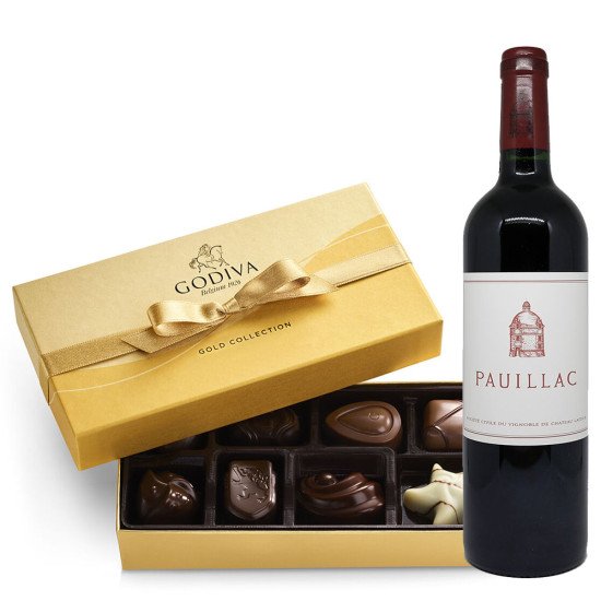 Le Pauillac de Chateau Latour Wine And Godiva Chocolate Gift Set