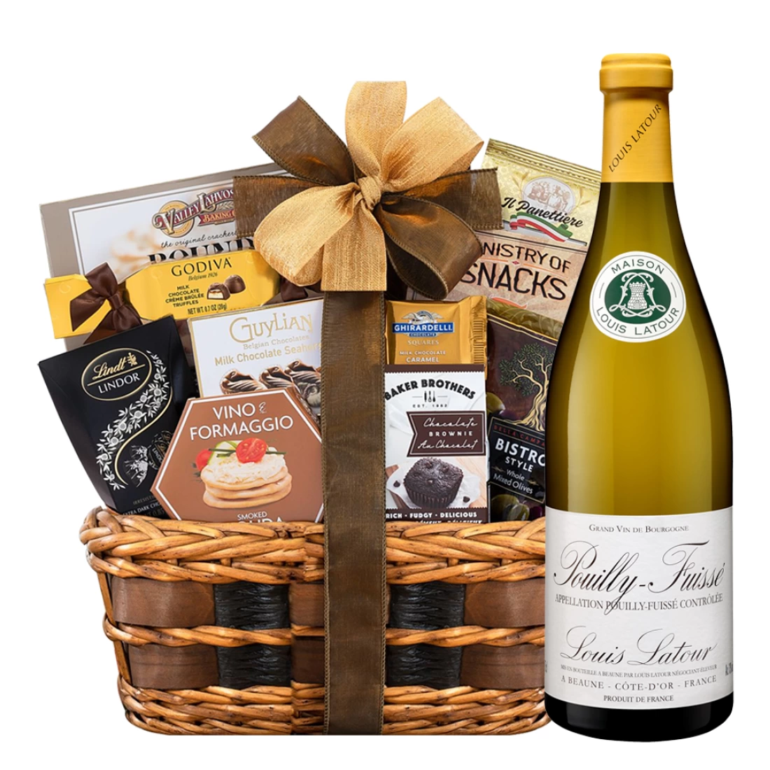 Louis Latour Pouilly Fuisse French White Wine and Gourmet Gift Basket