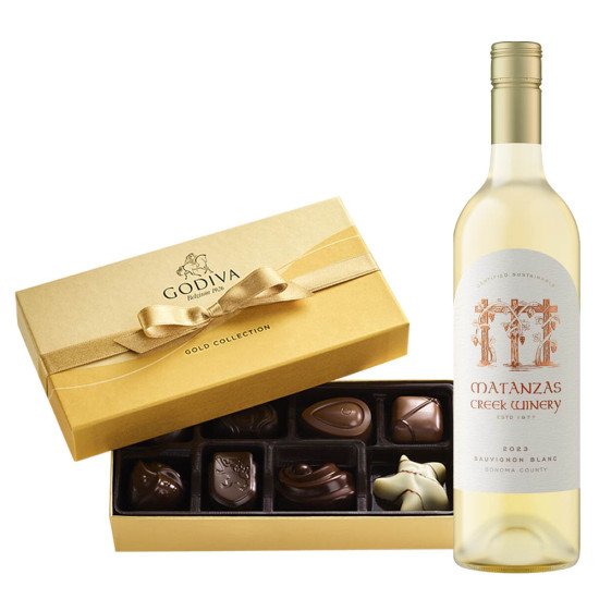 Matanzas Creek Sauvignon Blanc Wine And Godiva Chocolate Gift Set