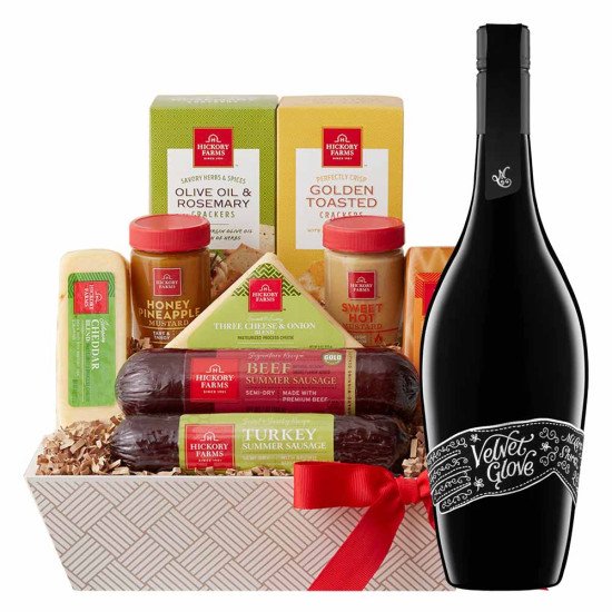 Mollydooker Velvet Glove Shiraz Red Wine And Cheese Gift Basket