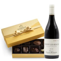 Nicolas Rossignol Savigny-lès-Beaune Red Wine And Godiva Chocolate Gift Box