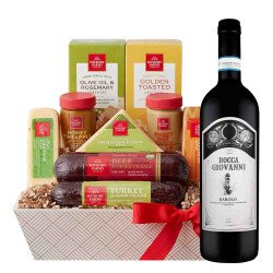 Rocca Giovanni Barolo Wine With Cheese Gift Basket
