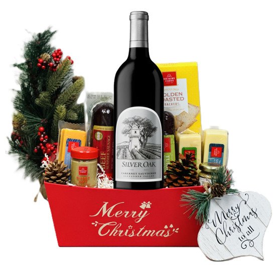 Silver Oak Alexander Valley And Merry Christmas Wine Gift Basket