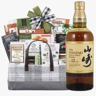 Yamazaki 12-Year Single Malt Japanese Whisky and Gourmet Delight Gift Basket