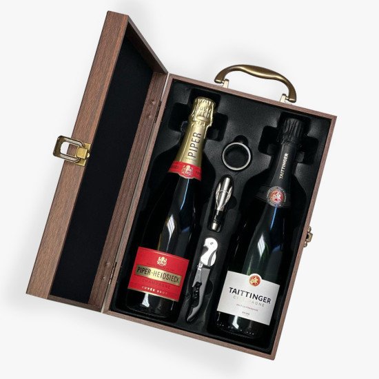 Taittinger and Piper Heidsieck Brut Champagne Gift Set