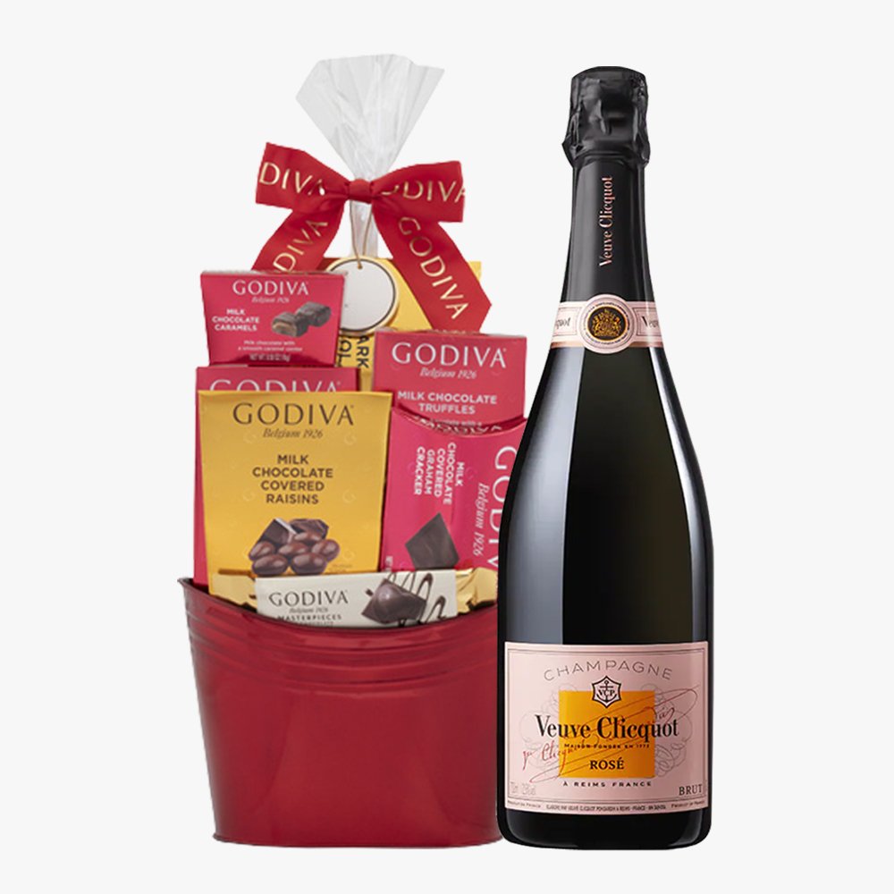 Veuve Clicquot Brut Champagne with Godiva Chocolate Box