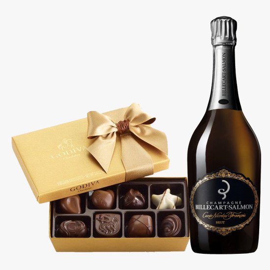 Billecart-Salmon Cuvée Nicolas François Brut & Godiva Chocolate Gift Box