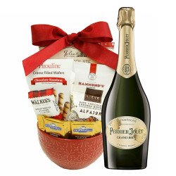 Perrier-Jouet Grand Brut Champagne Chocolates Gift Bosket