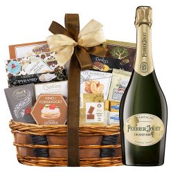 Perrier-Jouet Grand Brut Champagne With Bon Appetit Gourmet Gift Basket