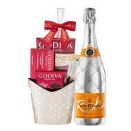 Veuve Clicquot Rich Champagne With Godiva Chocolates Gift Basket