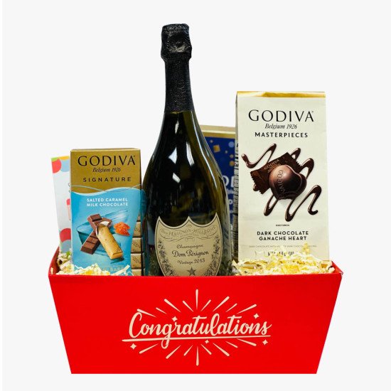 Congratulations Dom Perignon Champagne Gift Basket