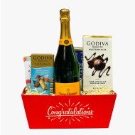 Congratulation Gift Basket with Veuve Clicquot