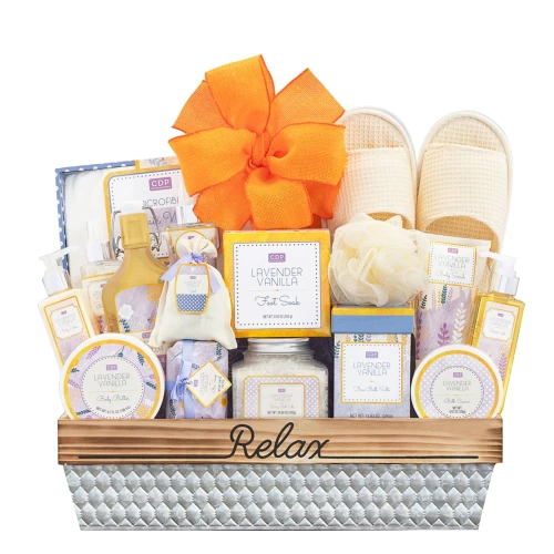 lavender vanilla spa gift basket for women's day