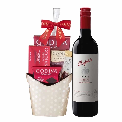 Penfolds Max's Shiraz Wine With Godiva Gift Basket
