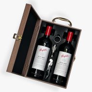 Penfolds Cabernet Sauvignon and Shiraz (Bin 407 & 389) Wine in Wooden Gift Box